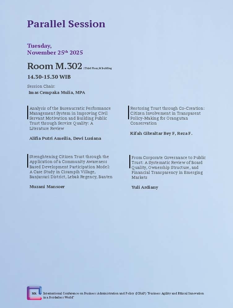 International Conference on Business Administration and Policy (ICBAP) "Business Agility and Ethical Innovation in a Borderless World" - Gambar 22