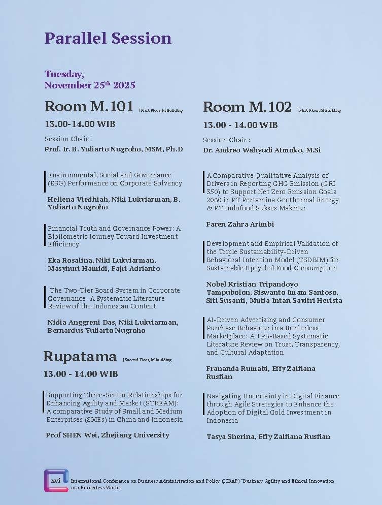 International Conference on Business Administration and Policy (ICBAP) "Business Agility and Ethical Innovation in a Borderless World" - Gambar 29