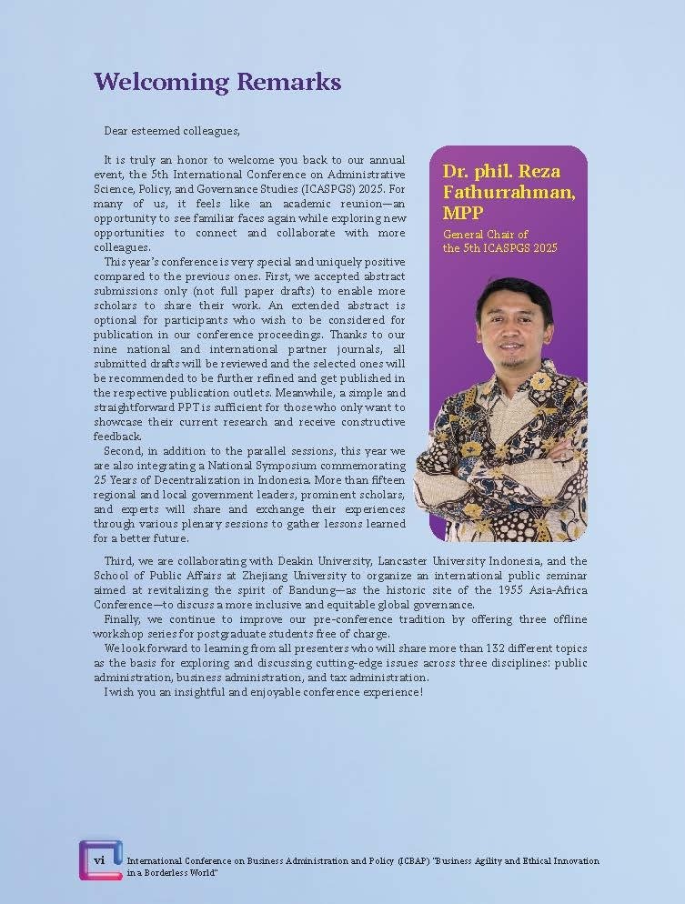 International Conference on Business Administration and Policy (ICBAP) "Business Agility and Ethical Innovation in a Borderless World" - Gambar 8