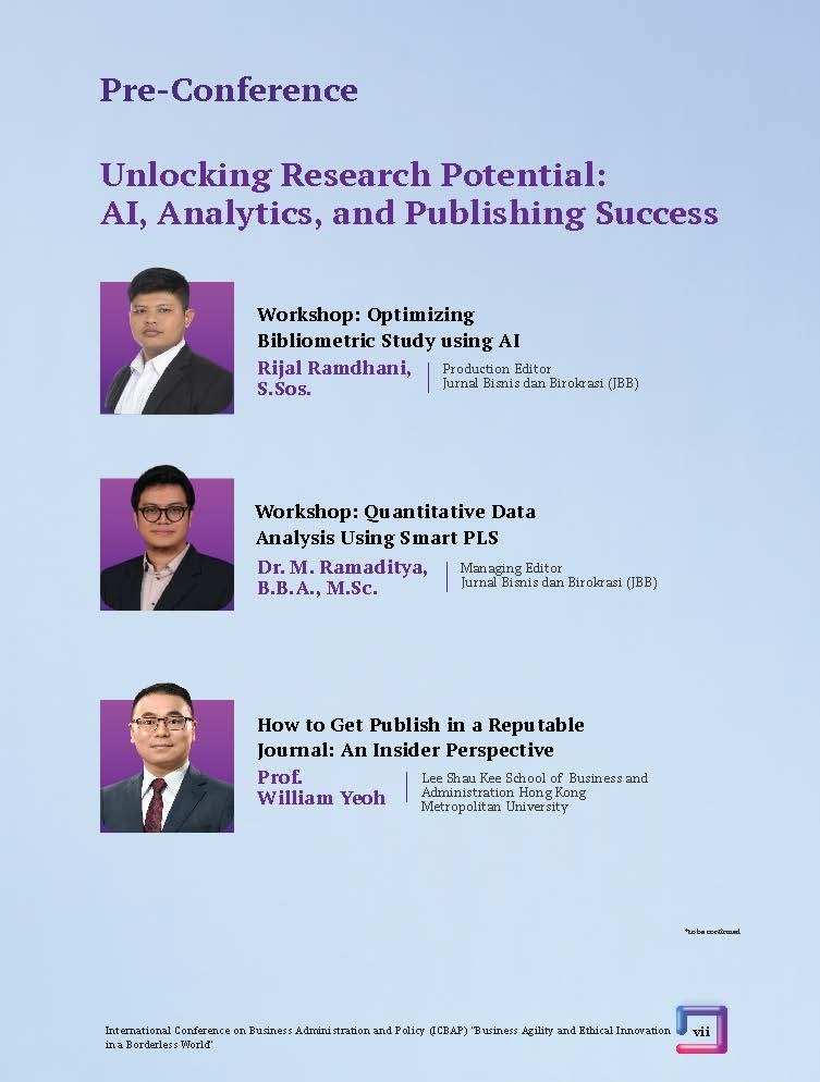 International Conference on Business Administration and Policy (ICBAP) "Business Agility and Ethical Innovation in a Borderless World" - Gambar 9