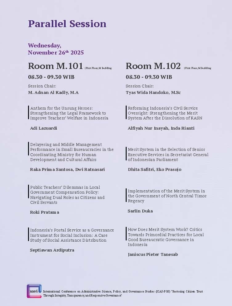 International Conference on Administrative Science, Policy, and Governance Studies (ICAS-PGS) "Restoring Citizen Trust Through Integrity, Transparency, and Responsive Governance" - Gambar 38