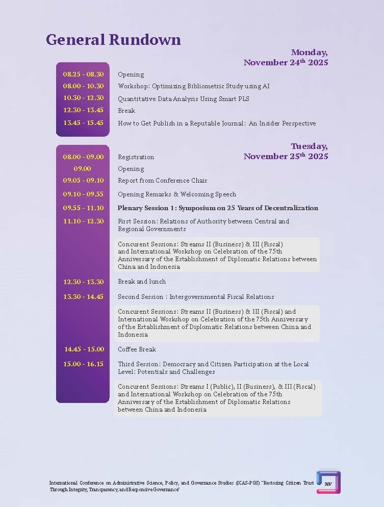 International Conference on Administrative Science, Policy, and Governance Studies (ICAS-PGS) "Restoring Citizen Trust Through Integrity, Transparency, and Responsive Governance" - Gambar 8