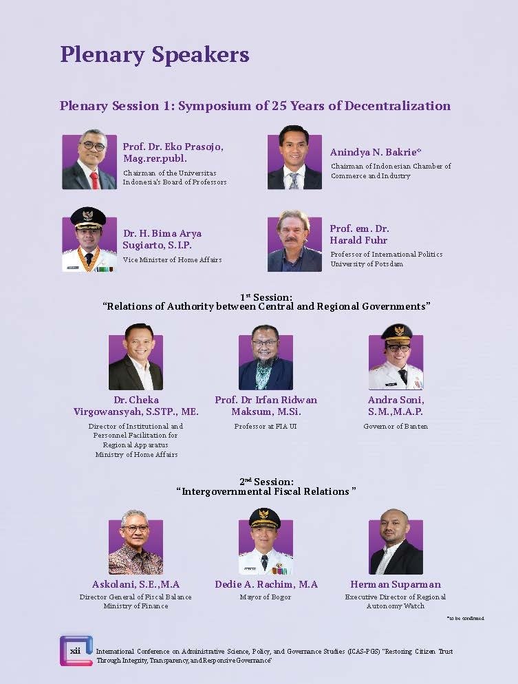 International Conference on Administrative Science, Policy, and Governance Studies (ICAS-PGS) "Restoring Citizen Trust Through Integrity, Transparency, and Responsive Governance" - Gambar 12