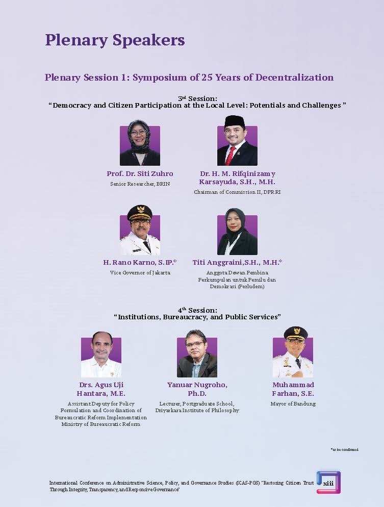 International Conference on Administrative Science, Policy, and Governance Studies (ICAS-PGS) "Restoring Citizen Trust Through Integrity, Transparency, and Responsive Governance" - Gambar 13