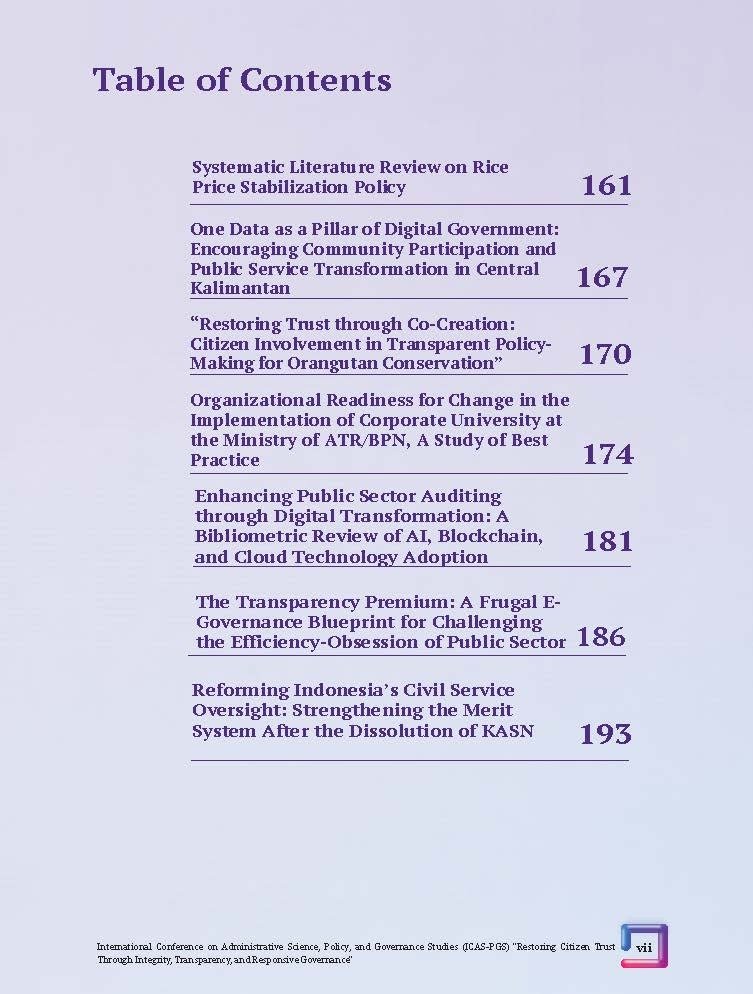 International Conference on Administrative Science, Policy, and Governance Studies (ICAS-PGS) "Restoring Citizen Trust Through Integrity, Transparency, and Responsive Governance" - Gambar 14
