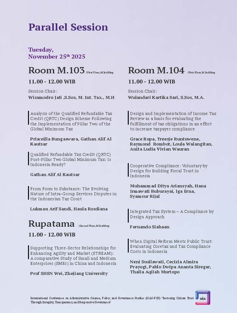 International Conference on Administrative Science, Policy, and Governance Studies (ICAS-PGS) "Restoring Citizen Trust Through Integrity, Transparency, and Responsive Governance" - Gambar 16