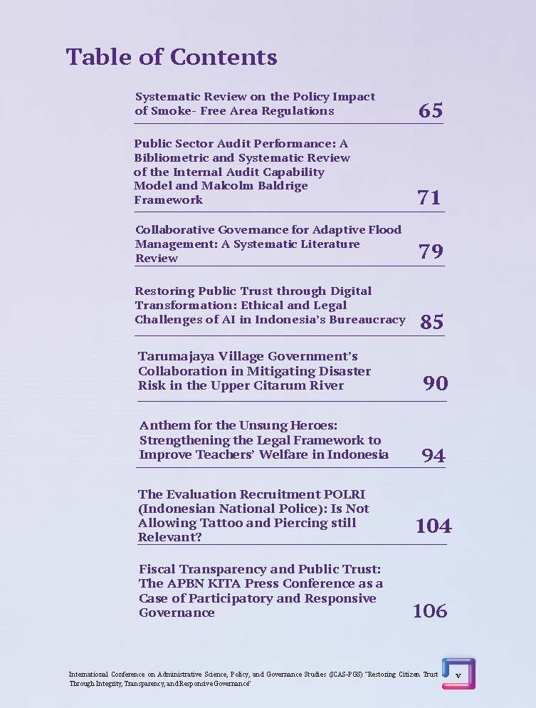 International Conference on Administrative Science, Policy, and Governance Studies (ICAS-PGS) "Restoring Citizen Trust Through Integrity, Transparency, and Responsive Governance" - Gambar 19