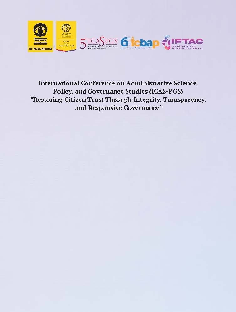 International Conference on Administrative Science, Policy, and Governance Studies (ICAS-PGS) "Restoring Citizen Trust Through Integrity, Transparency, and Responsive Governance" - Gambar 21