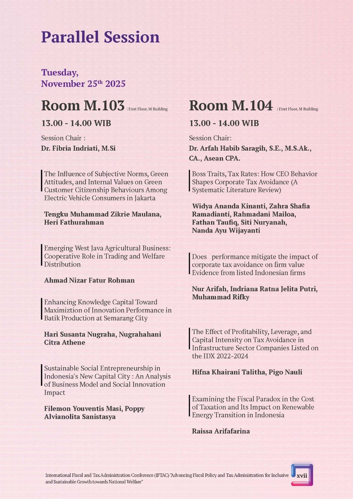 International Fiscal and Tax Administration Conference (IFTAC). Advancing Fiscal Policy and Tax administration for Inclusive and Sustainable Growth towards National Welfare" - Gambar 23