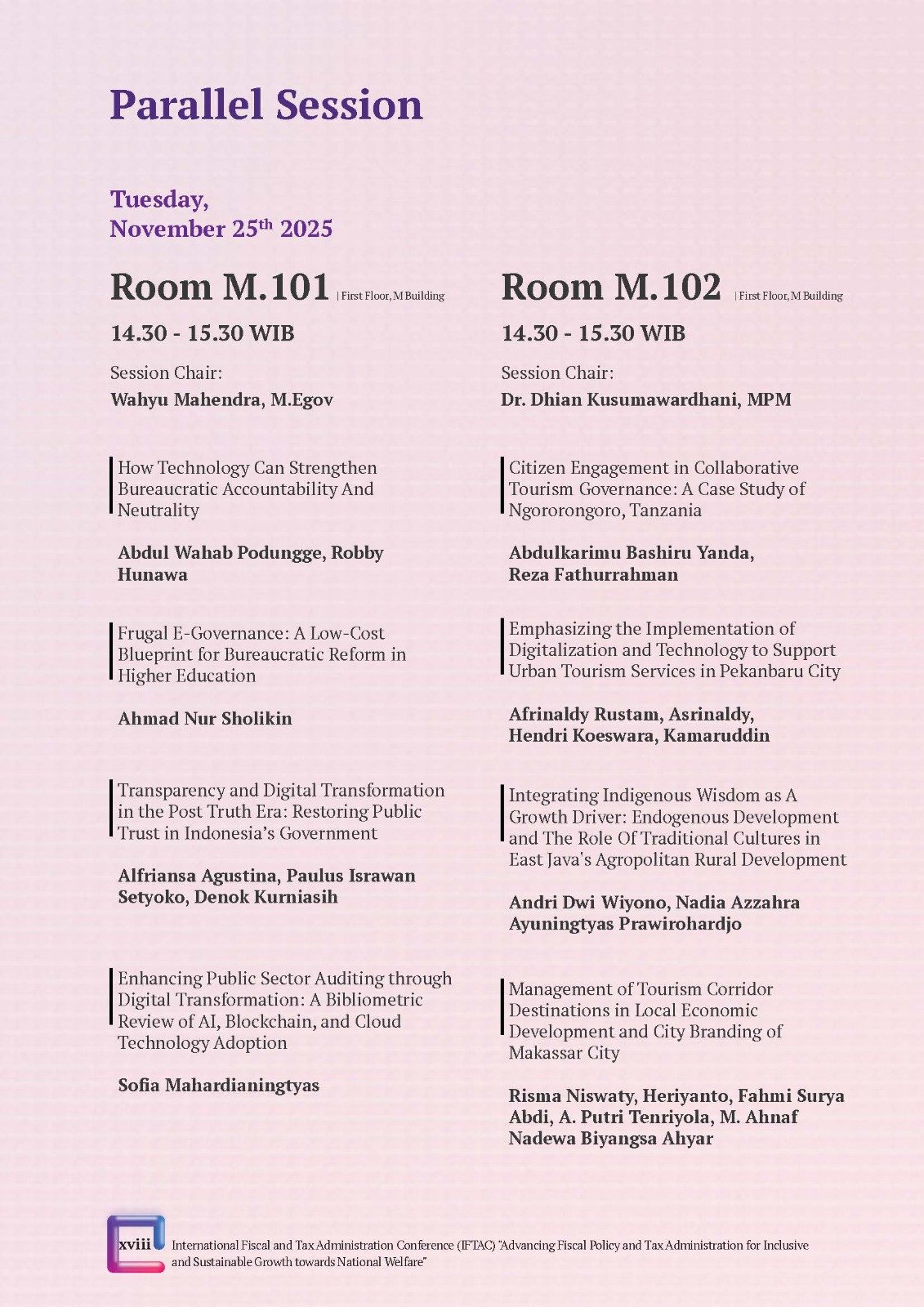 International Fiscal and Tax Administration Conference (IFTAC). Advancing Fiscal Policy and Tax administration for Inclusive and Sustainable Growth towards National Welfare" - Gambar 24