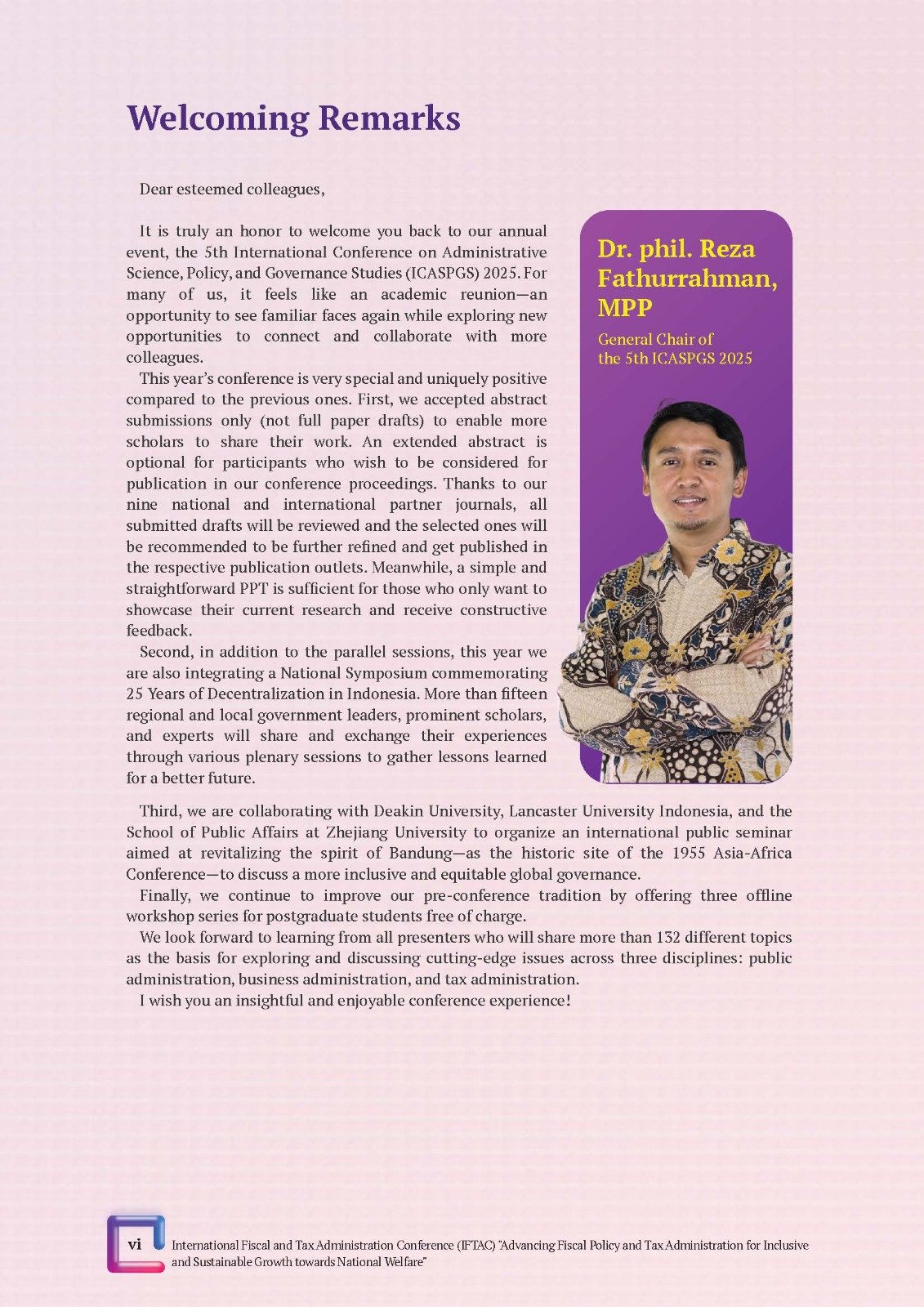 International Fiscal and Tax Administration Conference (IFTAC). Advancing Fiscal Policy and Tax administration for Inclusive and Sustainable Growth towards National Welfare" - Gambar 3