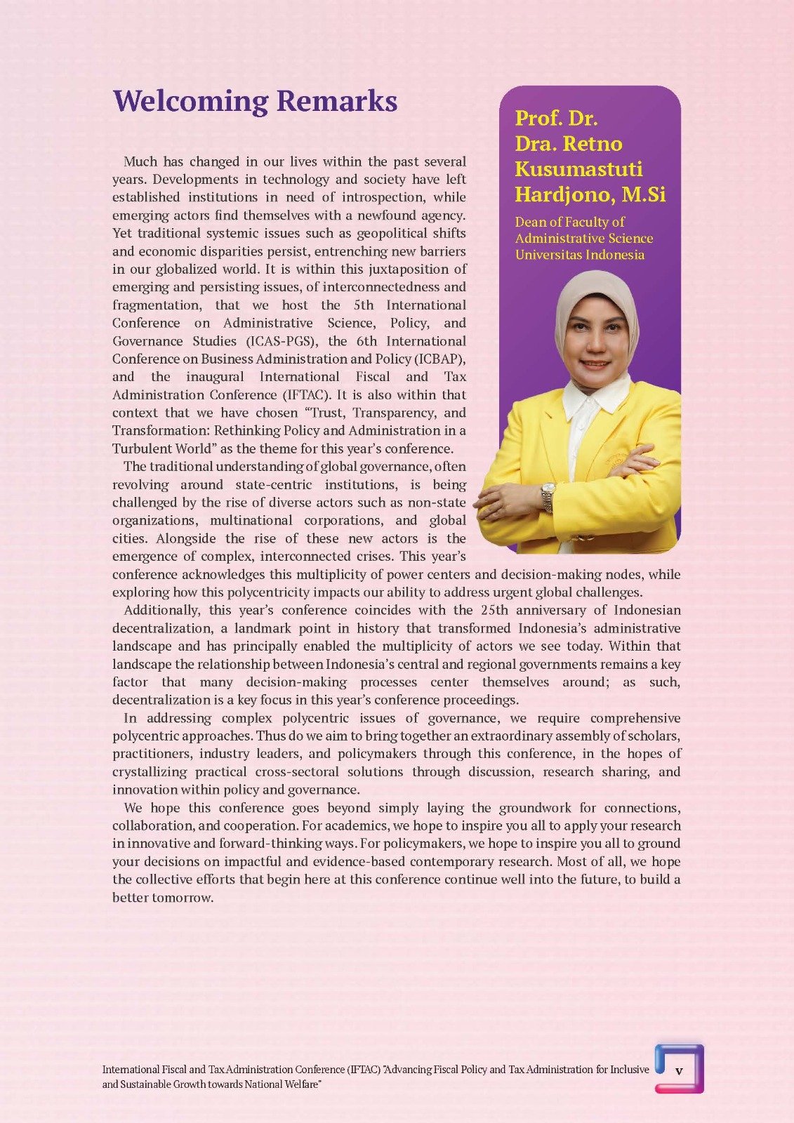 International Fiscal and Tax Administration Conference (IFTAC). Advancing Fiscal Policy and Tax administration for Inclusive and Sustainable Growth towards National Welfare" - Gambar 5