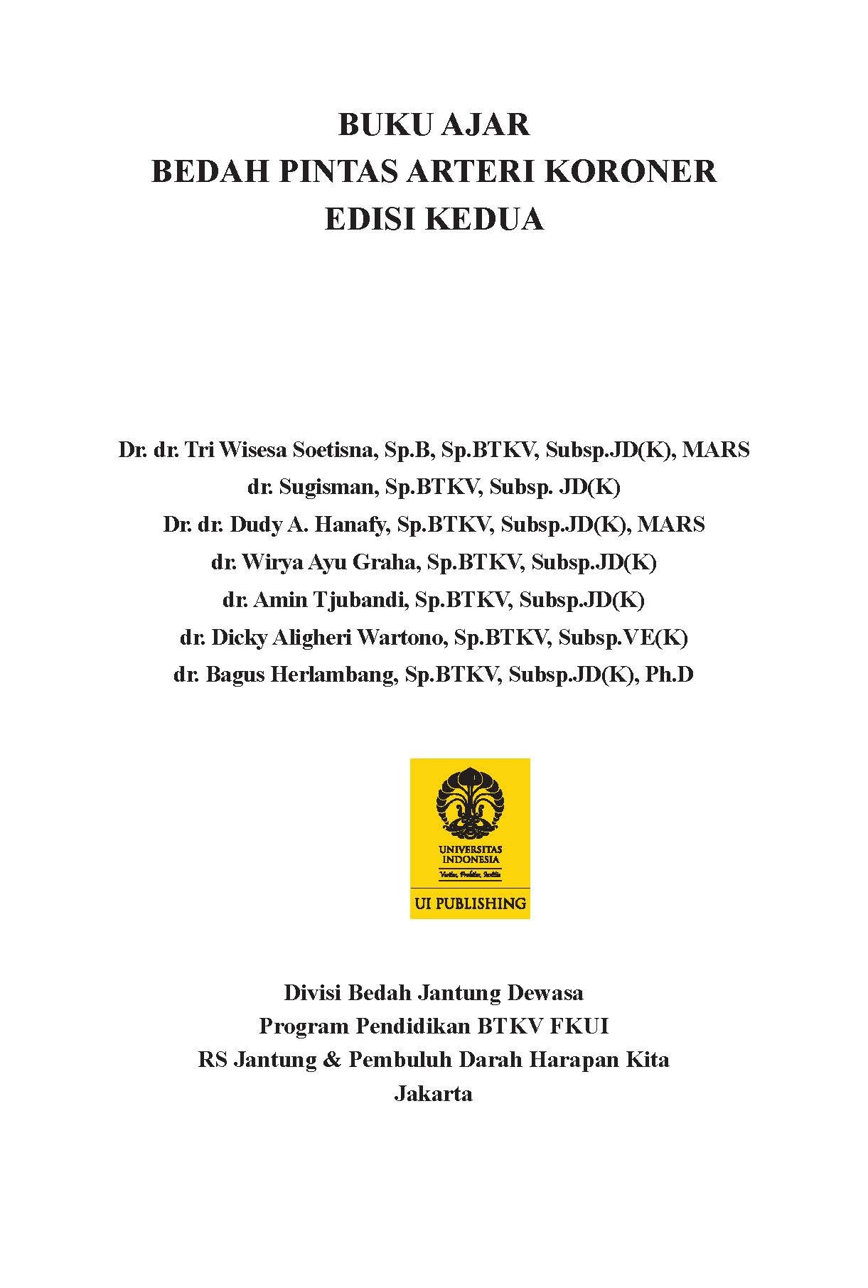 Buku Ajar Bedah Pintas Arteri Koroner Edisi Kedua - Gambar 2